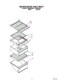 04 - Refrigerator Shelf parts for Whirlpool Refrigerator TS22BRXAW00 from AppliancePartsPros.com