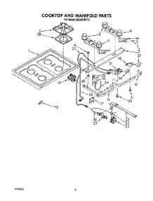 06 - Cooktop And Manifold parts for Whirlpool Range SS333PETN2 from AppliancePartsPros.com