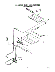 03 - Broiler And Oven Burner parts for Whirlpool Range SF385PEWN4 from AppliancePartsPros.com
