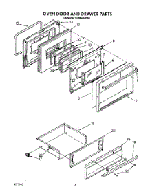 08 - Oven Door And Drawer parts for Whirlpool Range SF385PEWN4 from AppliancePartsPros.com