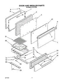 04 - Door And Broiler parts for Whirlpool Range FLP310YG0 from AppliancePartsPros.com