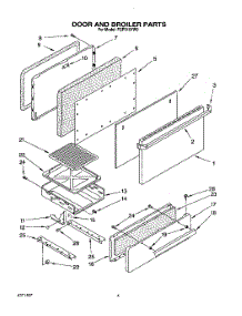 04 - Door And Broiler parts for Whirlpool Range FGP315YL0 from AppliancePartsPros.com