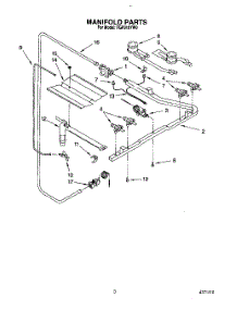03 - Manifold parts for Whirlpool Range FGP310YL0 from AppliancePartsPros.com