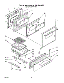 04 - Door And Broiler parts for Whirlpool Range FGP345YL0 from AppliancePartsPros.com