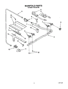03 - Manifold parts for Whirlpool Range FGP325YL0 from AppliancePartsPros.com
