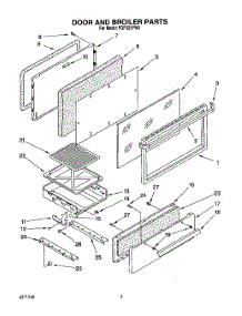 04 - Door And Broiler parts for Whirlpool Range FGP325YL0 from AppliancePartsPros.com