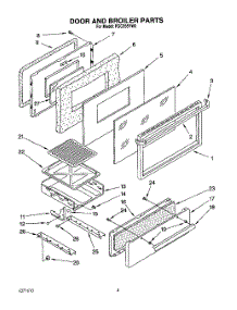 04 - Door And Broiler parts for Whirlpool Range FGC355YL0 from AppliancePartsPros.com