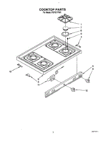 03 - Cooktop parts for Whirlpool Range FGP357YL0 from AppliancePartsPros.com