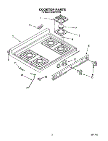 03 - Cooktop parts for Whirlpool Range SF337PEYN0 from AppliancePartsPros.com