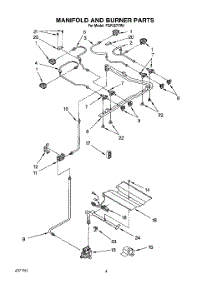 04 - Manifold And Burner parts for Whirlpool Range FGP357YL1 from AppliancePartsPros.com