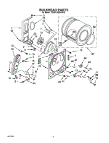 05 - Bulkhead parts for Whirlpool Dryer TGDL200AN0 from AppliancePartsPros.com