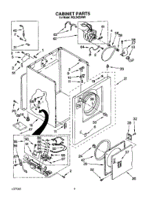 03 - Cabinet parts for Whirlpool Dryer RGL3422AL0 from AppliancePartsPros.com