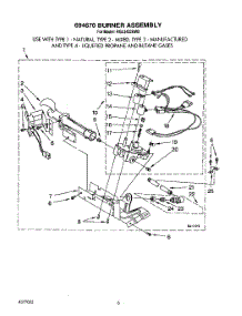 04 - 694670 Burner Assembly parts for Whirlpool Dryer RGL3422AL0 from AppliancePartsPros.com