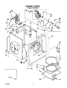 03 - Section parts for Whirlpool Dryer TEDL640AN0 from AppliancePartsPros.com