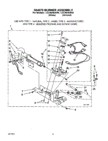 04 - 694670 Burner Assembly parts for Whirlpool Dryer LGC6848AW0 from AppliancePartsPros.com