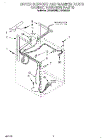 05 - Dryer Support And Washer, Cabinet parts for Whirlpool Washer Dryer Combo LTG5243BW0 from AppliancePartsPros.com
