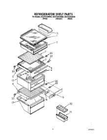 03 - Refrigerator Shelf parts for Whirlpool Refrigerator ED27DQXAB04 from AppliancePartsPros.com