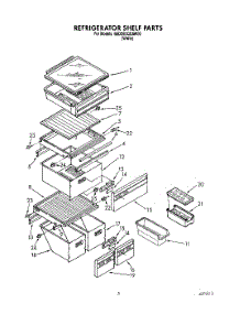 03 - Refrigerator Shelf parts for Whirlpool Refrigerator 6ED25DQXAW00 from AppliancePartsPros.com