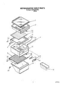 03 - Refrigerator Shelf parts for Whirlpool Refrigerator 3XARG485WP00 from AppliancePartsPros.com