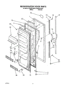 05 - Refrigerator Door parts for Whirlpool Refrigerator ED20ZKXAW01 from AppliancePartsPros.com