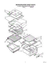 03 - Refrigerator Shelf parts for Kitchenaid Refrigerator KSRC22DAWH00 from AppliancePartsPros.com