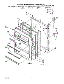 07 - Refrigerator Door parts for Whirlpool Refrigerator ET18NMXAW01 from AppliancePartsPros.com