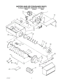05 - Motor &Ice Container parts for Whirlpool Refrigerator ED25DQXAB01 from AppliancePartsPros.com