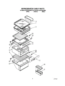 03 - Refrigerator Shelf parts for Whirlpool Refrigerator ED27DQXAW05 from AppliancePartsPros.com