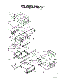 03 - Refrigerator Shelf parts for Kitchenaid Refrigerator KSRS27QAWH07 from AppliancePartsPros.com