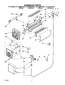 05 - Icemaker, Shelf parts for Whirlpool Refrigerator ET14JMXAN01 from AppliancePartsPros.com