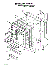 06 - Refrigerator Door parts for Kitchenaid Refrigerator KTRS20MAWH01 from AppliancePartsPros.com