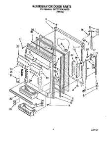 06 - Refrigerator Door parts for Whirlpool Refrigerator 3VET23DKAW00 from AppliancePartsPros.com