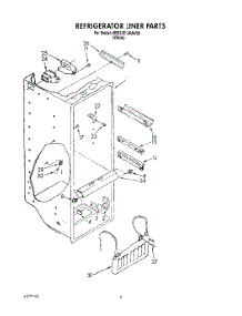 02 - Refrigerator Liner parts for Whirlpool Refrigerator 6ED22DQXAW00 from AppliancePartsPros.com