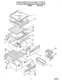 03 - Refrigerator Shelf parts for Whirlpool Refrigerator 8ED27DQXAW05 from AppliancePartsPros.com