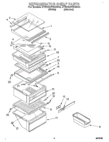 03 - Refrigerator Shelf parts for Whirlpool Refrigerator 4YED22PWAN00 from AppliancePartsPros.com