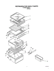 03 - Refrigerator Shelf parts for Whirlpool Refrigerator 3XRA710 from AppliancePartsPros.com