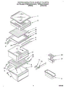 03 - Refrigerator Shelf parts for Whirlpool Refrigerator 4YED27DQAW01 from AppliancePartsPros.com