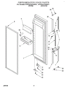 06 - Refrigerator Door parts for Whirlpool Refrigerator 4YED27DQAW01 from AppliancePartsPros.com