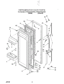 06 - Refrigerator Door parts for Whirlpool Refrigerator 4YED27DQAW00 from AppliancePartsPros.com