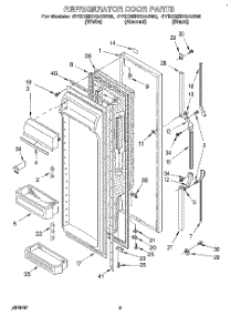 06 - Refrigerator Door parts for Whirlpool Refrigerator 4YED25DQAW00 from AppliancePartsPros.com