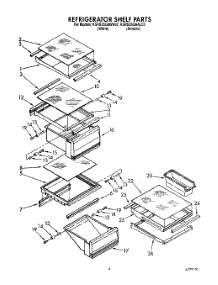 03 - Refrigerator Shelf parts for Kitchenaid Refrigerator KSRS25QAWH02 from AppliancePartsPros.com