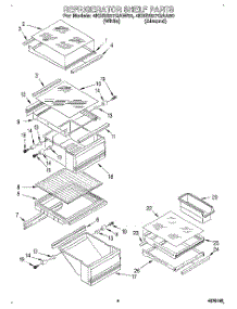 03 - Refrigerator Shelf parts for Whirlpool Refrigerator 4KSRS27QAW00 from AppliancePartsPros.com