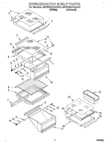 03 - Refrigerator Shelf parts for Whirlpool Refrigerator 4KSRS22QAW00 from AppliancePartsPros.com