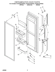 06 - Refrigerator Door parts for Whirlpool Refrigerator ED25DQXBB00 from AppliancePartsPros.com