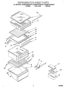 03 - Refrigerator Shelf parts for Whirlpool Refrigerator ED25DQXBN00 from AppliancePartsPros.com