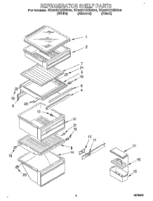 03 - Refrigerator Shelf parts for Whirlpool Refrigerator ED22DCXBB00 from AppliancePartsPros.com