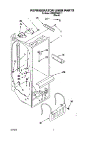 02 - Refrigerator Liner parts for Kitchenaid Refrigerator KSRB22QABL11 from AppliancePartsPros.com