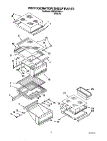 03 - Refrigerator Shelf parts for Kitchenaid Refrigerator KSRB22QABL11 from AppliancePartsPros.com
