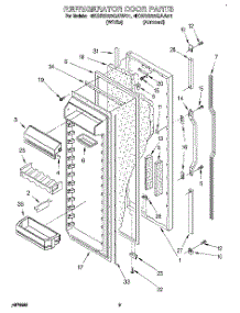 06 - Refrigerator Door parts for Whirlpool Refrigerator 4KSRS22QAA01 from AppliancePartsPros.com