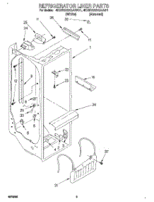 02 - Refrigerator Liner parts for Whirlpool Refrigerator 4KSRS22QAW01 from AppliancePartsPros.com